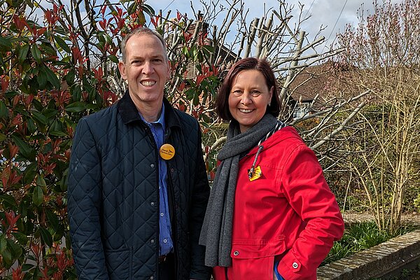 PCC candidate Paul Kennedy with Laura campaigning in Milford recently
